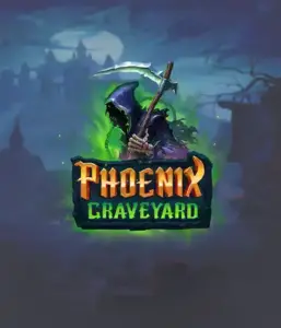 ELK Studios' Phoenix Graveyard game screen, showcasing the mystical graveyard and the legendary phoenix rising from the ashes. Displayed in this image is the slot's innovative expanding reels, alongside its stunning symbols and gothic theme. The design reflects the game's legend of the phoenix's revival, appealing for those interested in the supernatural.